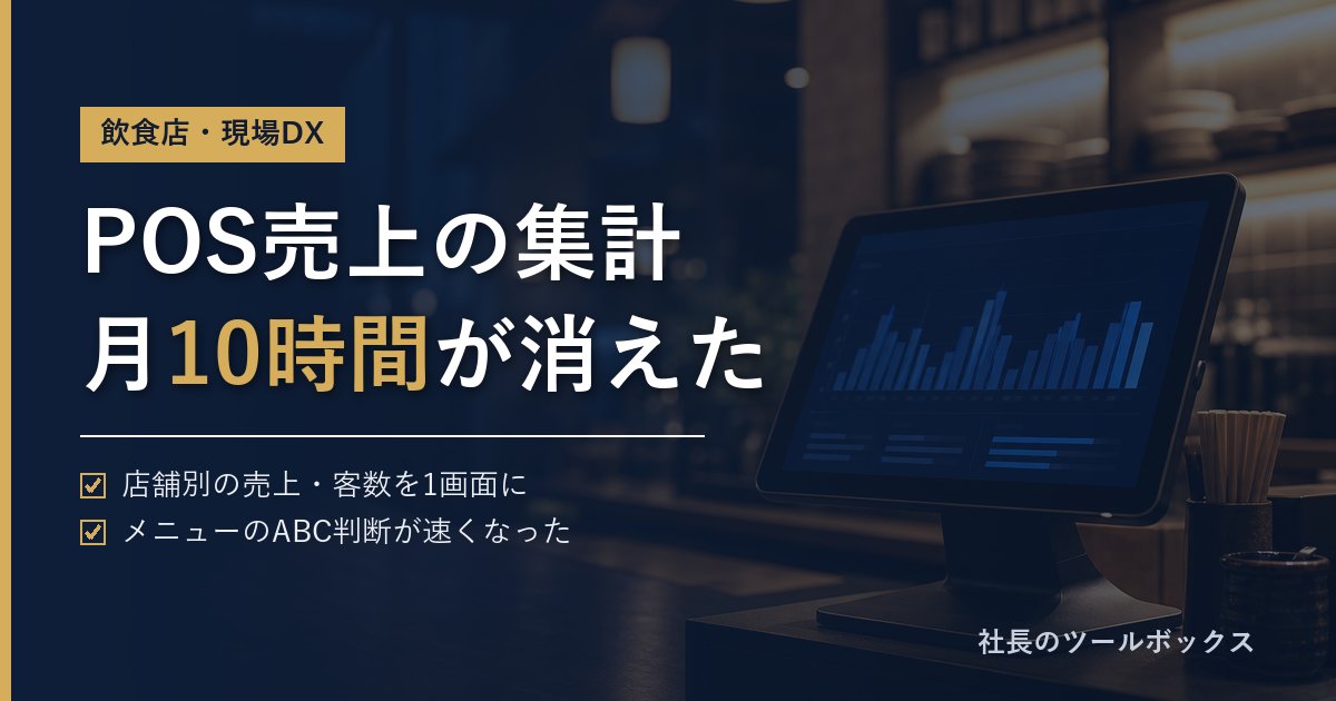 POS売上の集計月10時間が消えた