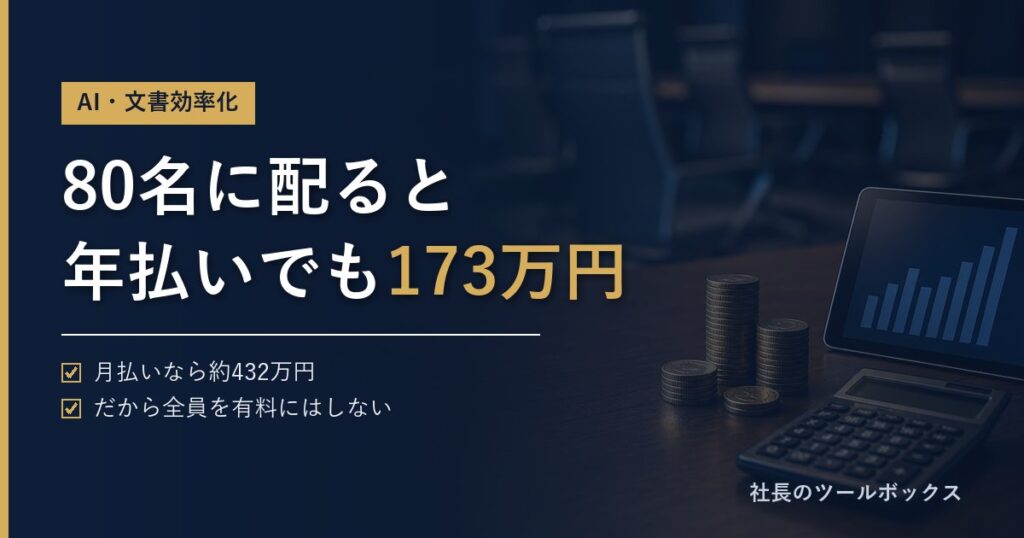 80名に配ると年払いでも173万円